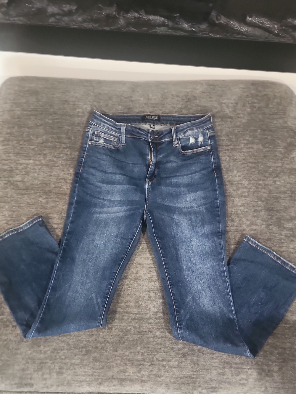 Judy Blue Dark Blue Skinny Jeans with Faded Detail